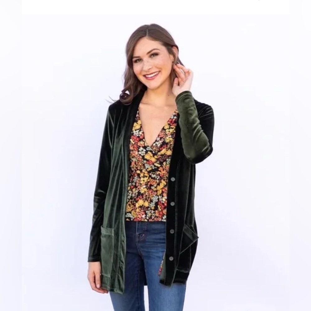Evy’s Tree NWT Velour Klara Jacket - Green, 2X